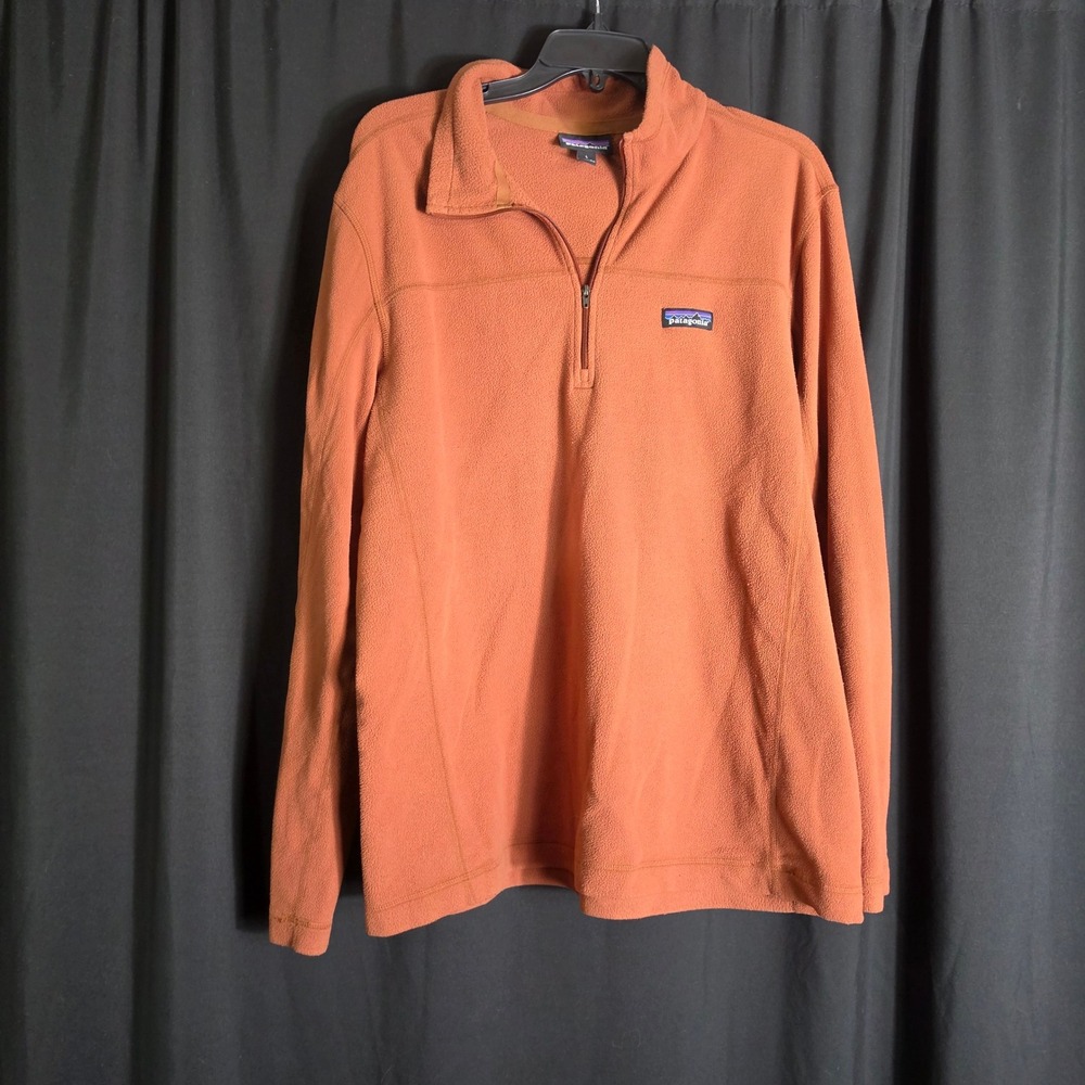 Patagonia Mens Micro D Quarter Zip Fleece Pullover Burnt Orange Rust Large L